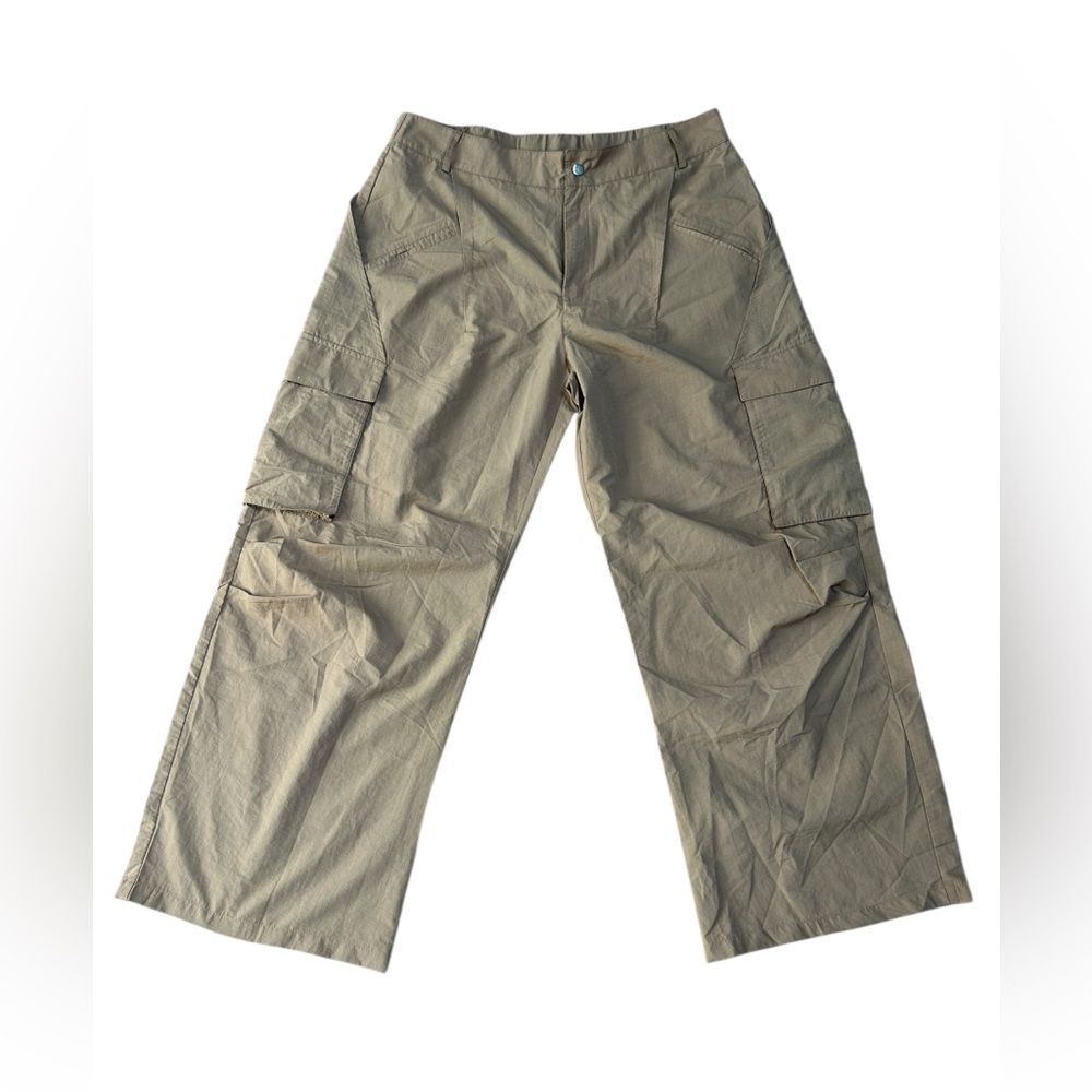 Halara Mid Rise Button Zipper Side Pocket Wide Leg Casual Cargo Pants XL - Picture 7 of 10